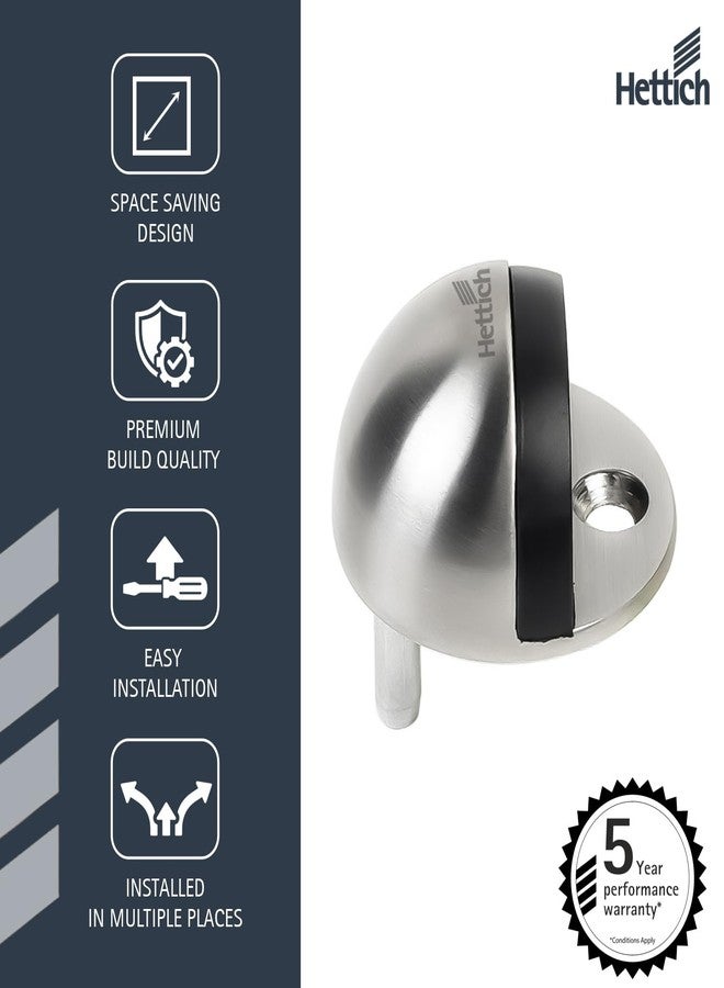 هيتيش هيتيتش HDS 44: سدادة باب أرضية شديدة التحمل على شكل نصف قبة، سدادة باب صلبة مزودة بأطراف مطاطية سوداء منخفضة، تحمي الجدران والأبواب في المطبخ وغرفة النوم والمكتب، عبوة من قطعتين - Image 3